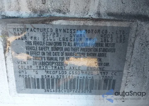 2023 Nissan Sentra Sv Xtronic Cvt from USA, damaged, VIN 3N1AB8CV0PY223078